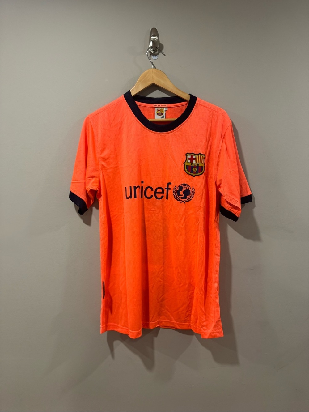 FC Barcelona 2009-10 featuring custom "M. BEVILACQUA" Soccer Football Jersey